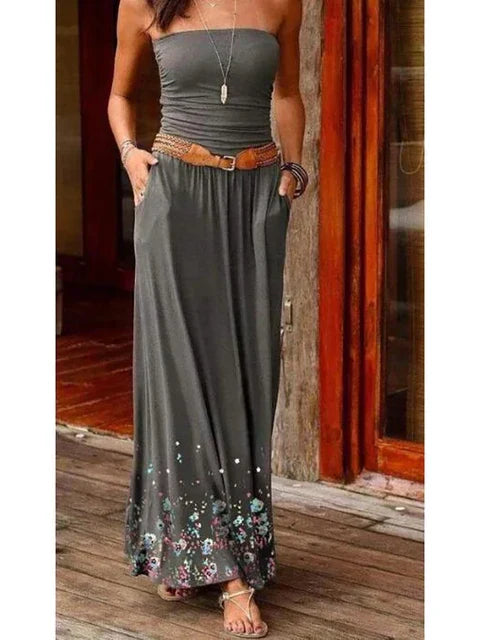 Jean - Robe de vacances tube sans manches pour femmes