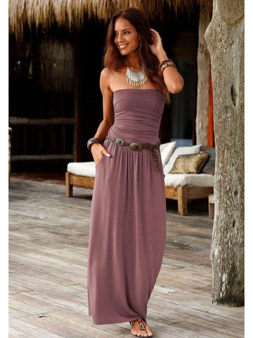 Jean - Robe de vacances tube sans manches pour femmes