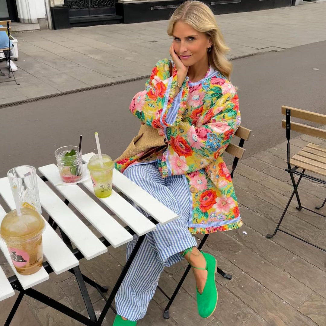 Elena – Veste Matelassée Florale