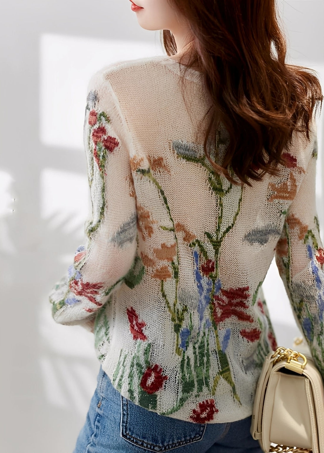 Gisselle - Pull en maille élégant avec motif floral pour femmes