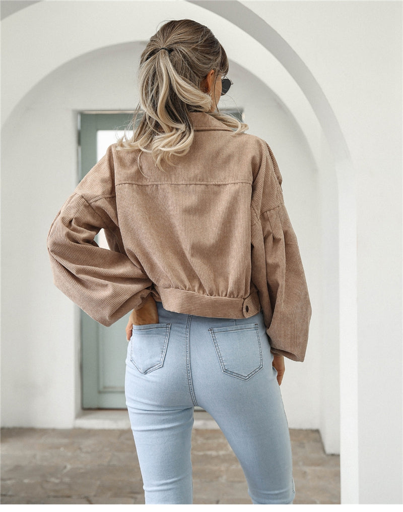 Nikkole - Veste avec revers côtelé en velours côtelé