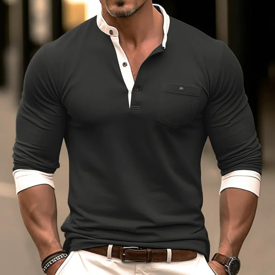 Majid - T-shirt à manches longues pour hommes, élégant et confortable