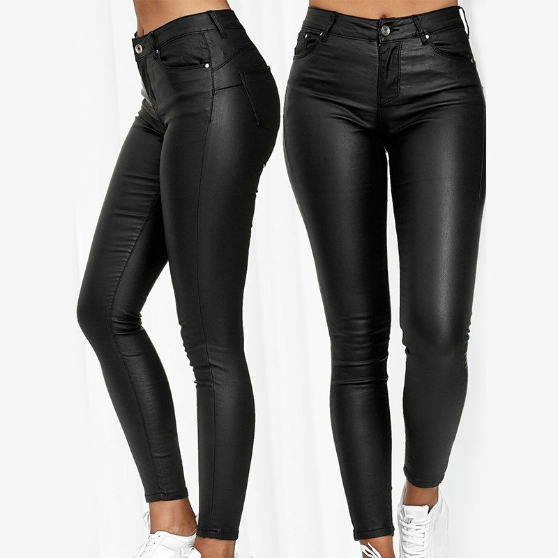 Cassandra - Pantalon stretch aspect cuir