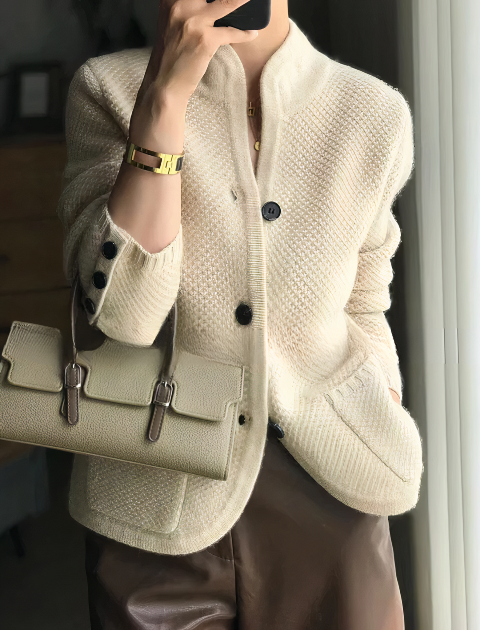 Carissa - élégant cardigan en cachemire avec boutons pour femmes