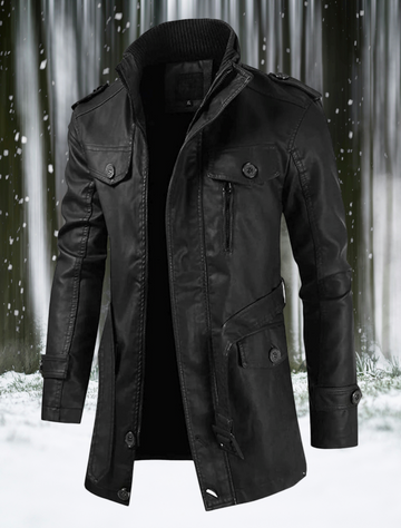 Uilleam - Veste en cuir longue pour homme au style unique