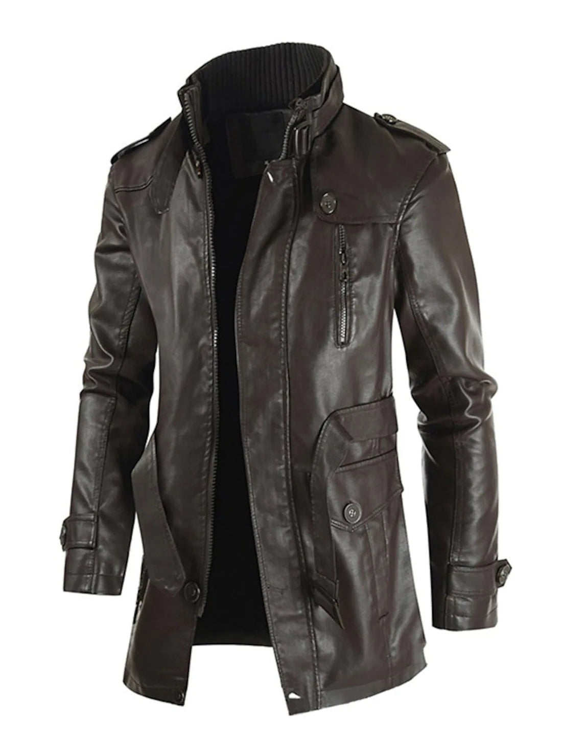 Brook - Robuste Longue Veste en Cuir Hommes