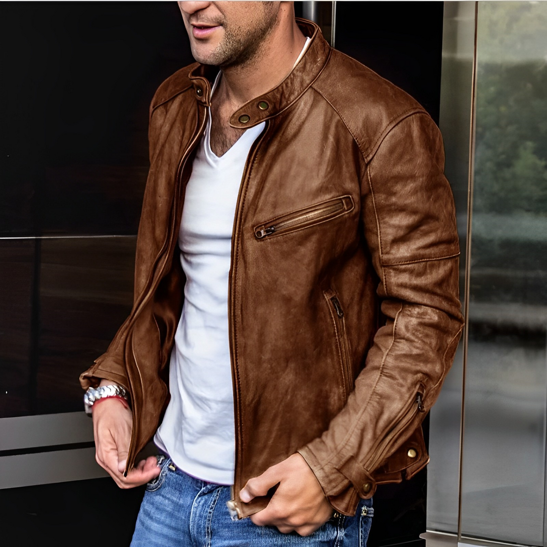 Dalton – Élégante Veste en Cuir Toutes Saisons