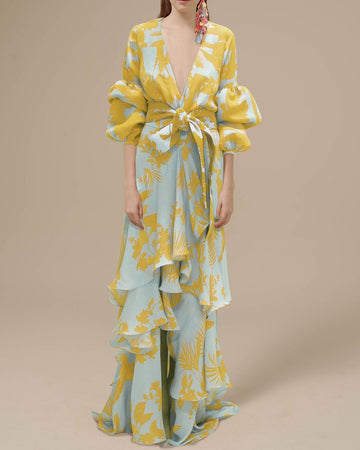 Maribella - Élégante robe de soirée en mousseline de soie imprimée