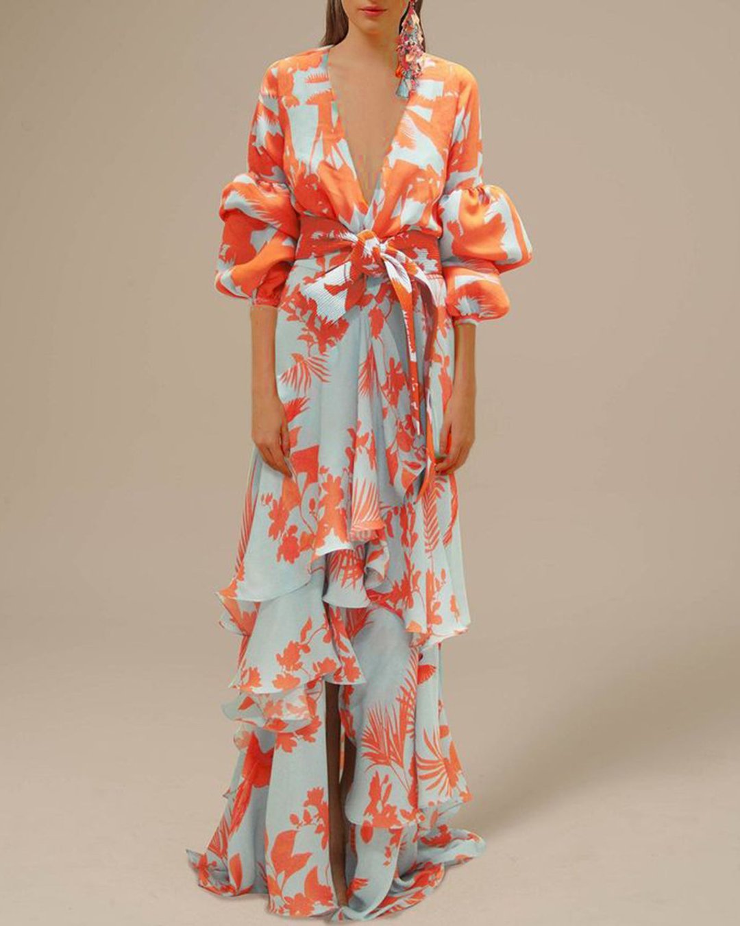 Maribella - Élégante robe de soirée en mousseline de soie imprimée