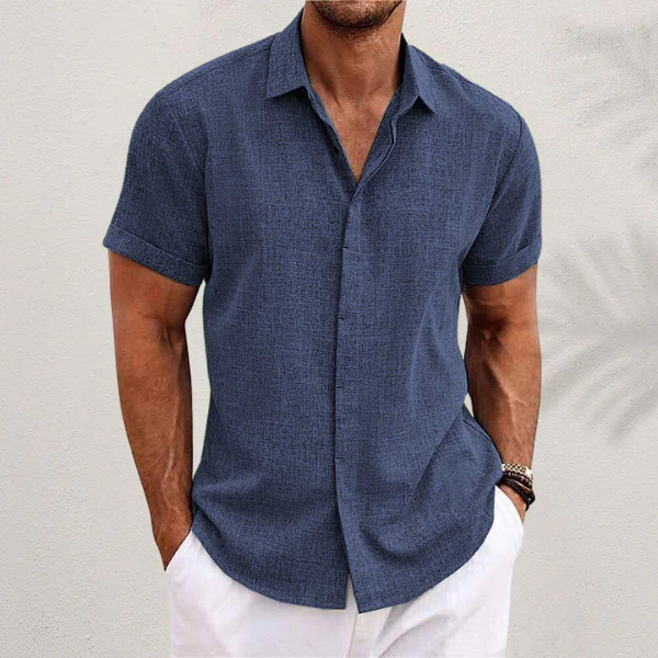 Oberon - Chemise en Lin à Manches Courtes pour Hommes