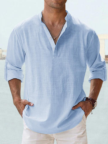 Ohitekah - T-shirt en lin pour homme, confortable et respirant