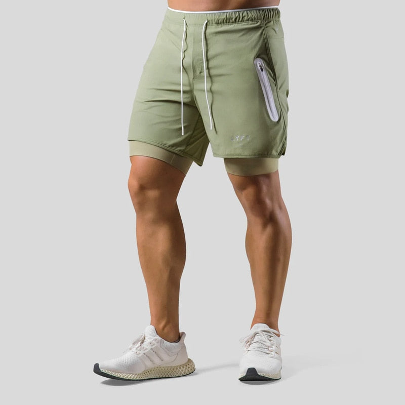 Keir - Hommes Pantalon d'Entraînement avec Shorts de Compression Intégrés