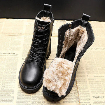 Delphine – Bottes d'hiver en cuir noir