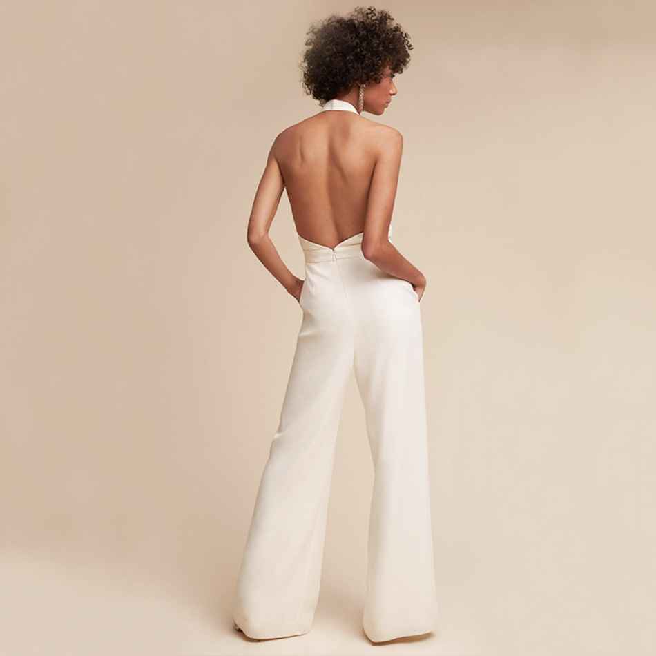 Arlene - Combinaison Femme, Fluide, Profond Décolleté, Sans Manches