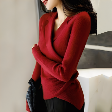 Myrtle - Pull ajusté asymétrique classique pour femmes