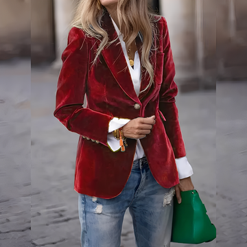 Alise - Blazer en velours élégant et étroitement ajusté pour femmes