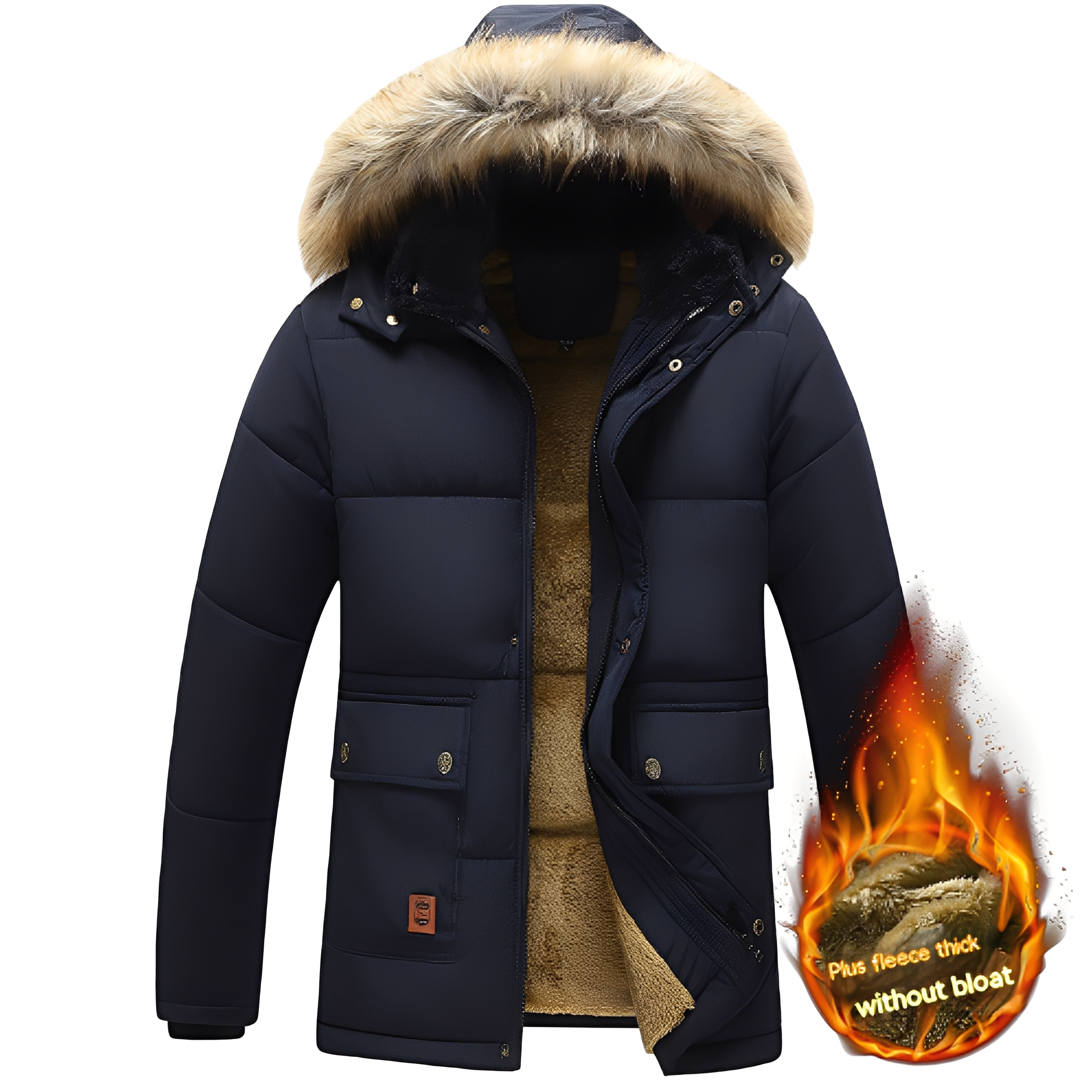 Crispian - Parka chaud avec capuche amovible pour hommes