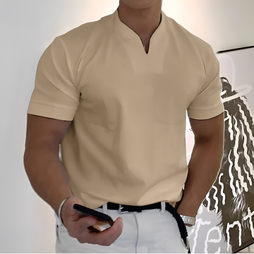 Davin - Chemise ajustée à col en V pour hommes