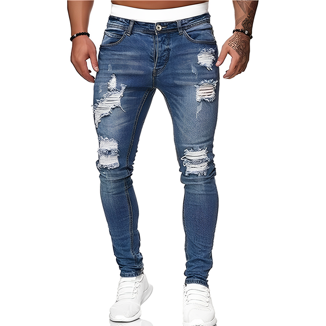 Claud - Jeans slim fit avec déchirures pour hommes