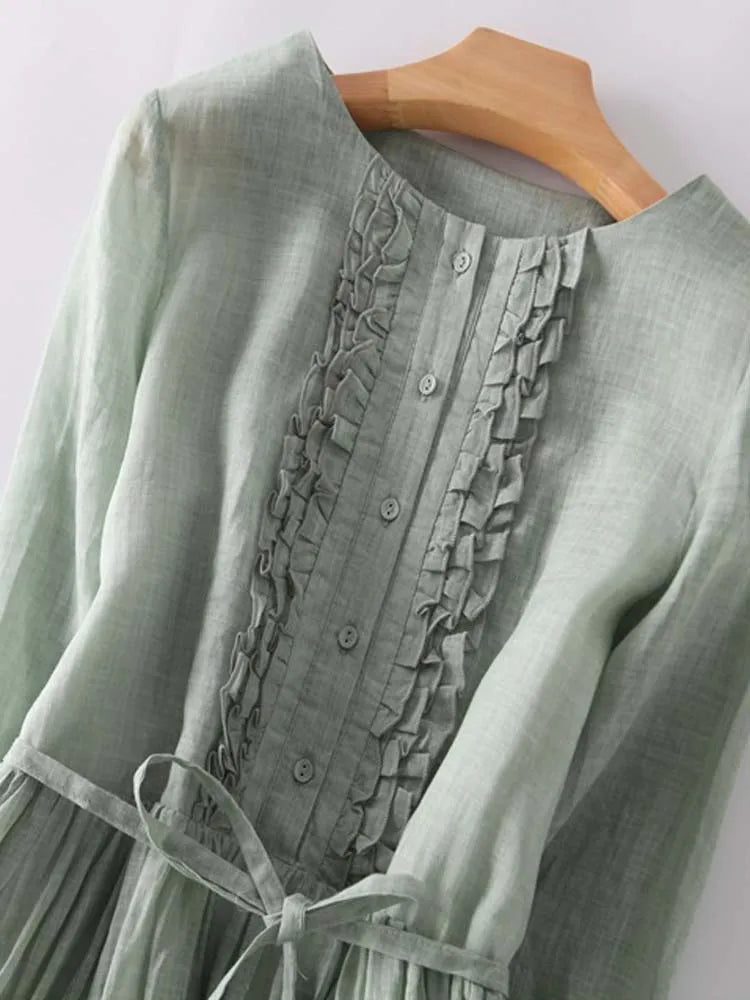 Ivoire - Élégante Robe Tunique en Lin
