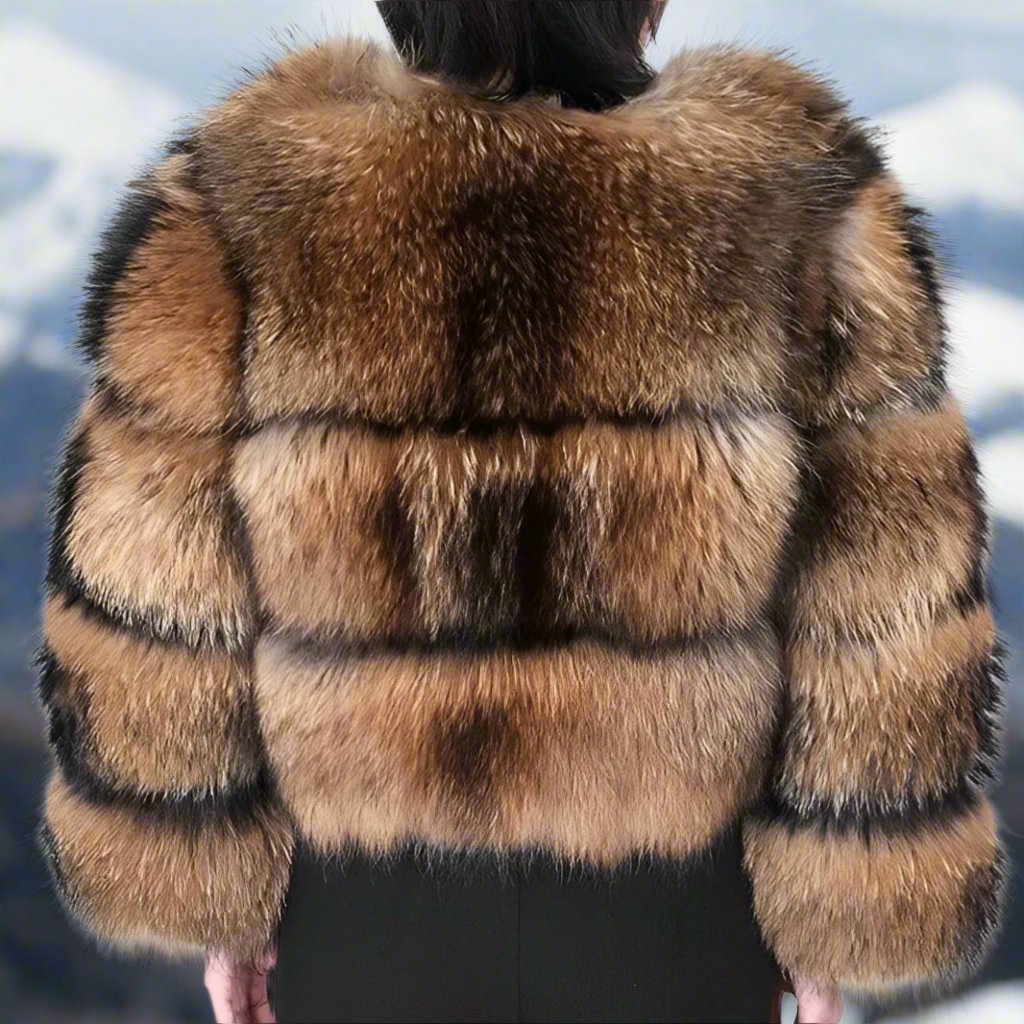 Jayleen - Manteau court en fausse fourrure pour femmes