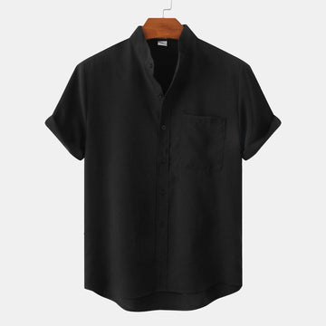 Bastien - Chemise homme en lin à manches courtes avec revers