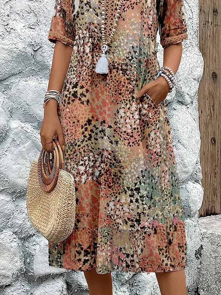 Caramina - Robe Midi Élégante Femme Douce