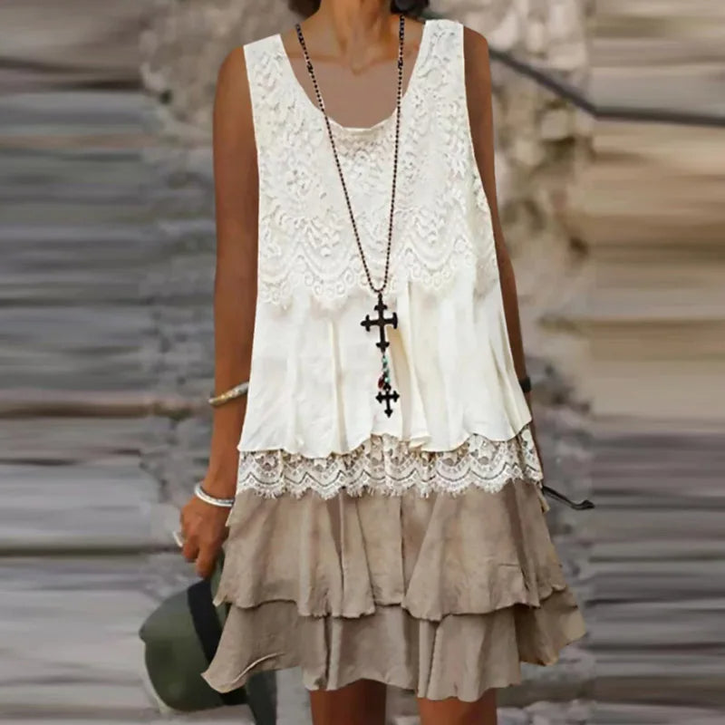 Lottie - Robe sans manches avec dentelle