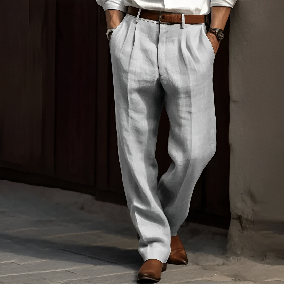 Zaiden - Pantalon rétro à jambe droite pour hommes
