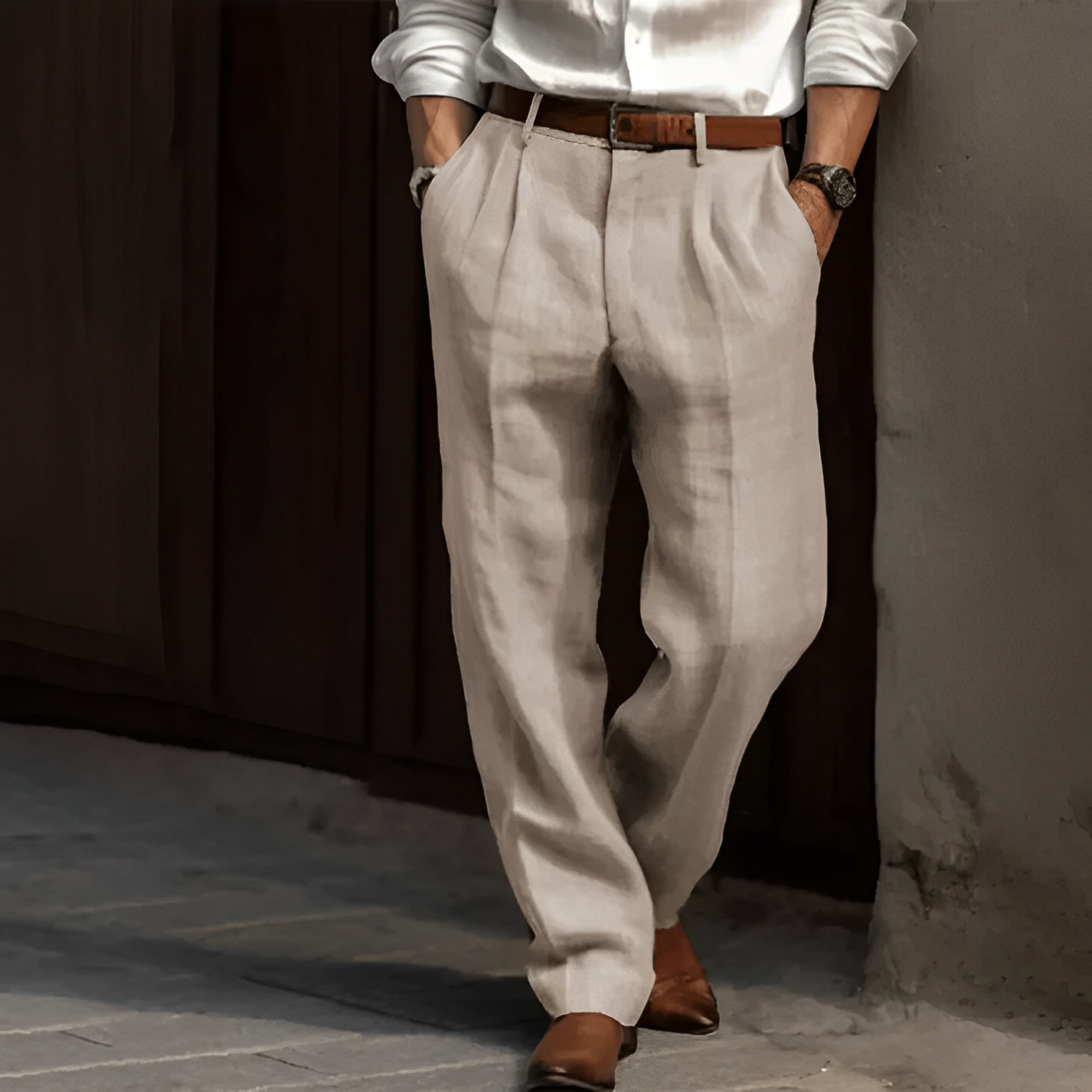 Zaiden - Pantalon rétro à jambe droite pour hommes
