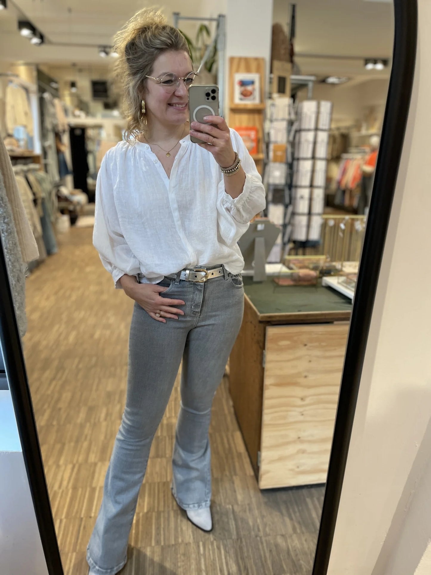 Chemisier blanc tricoté