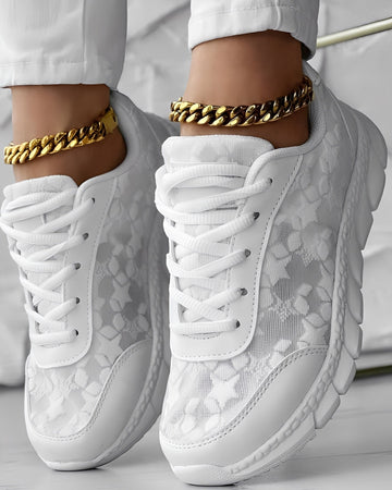 Elisabeth - Décontracté, respirant sneakers avec motif fleuri pour femmes