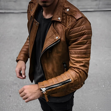Easton - Veste en cuir rétro pour hommes au design élégant