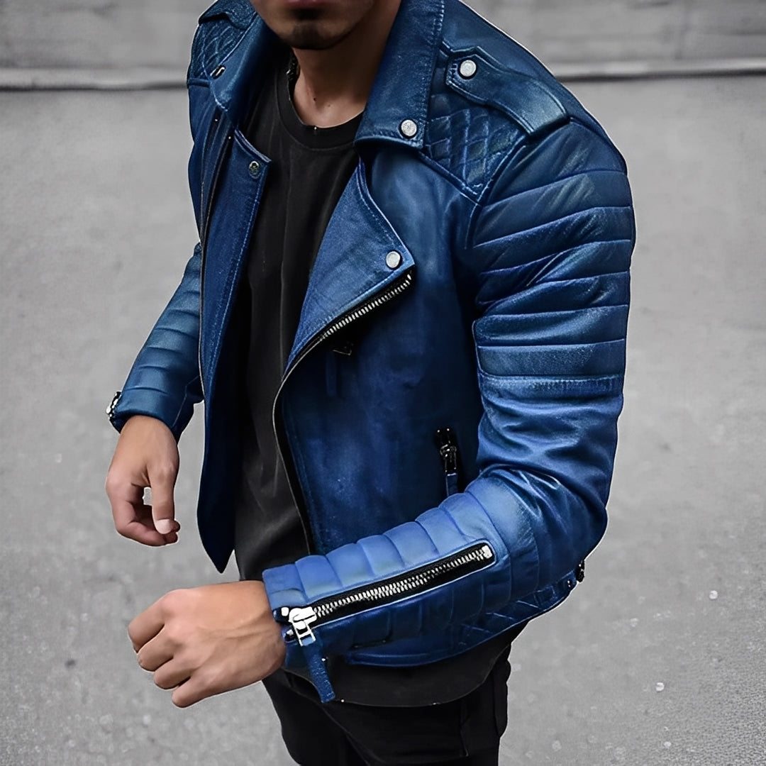 Easton - Veste en cuir rétro pour hommes au design élégant