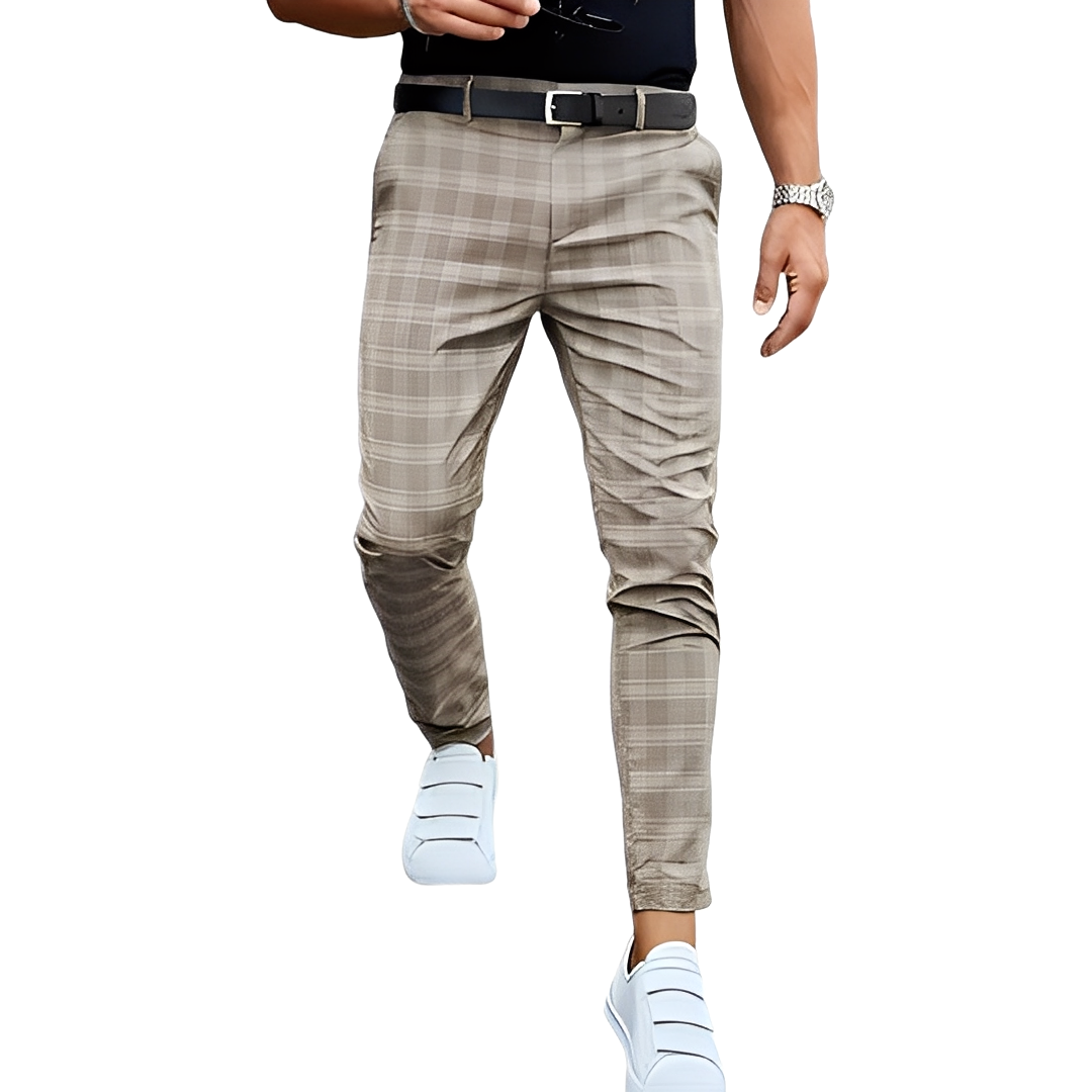 Deacon - Pantalon slim-fit décontracté à carreaux pour hommes