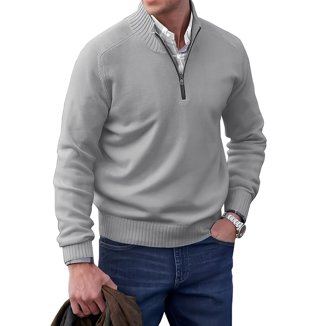 Merrill - Pull en laine décontracté avec fermeture éclair pour hommes