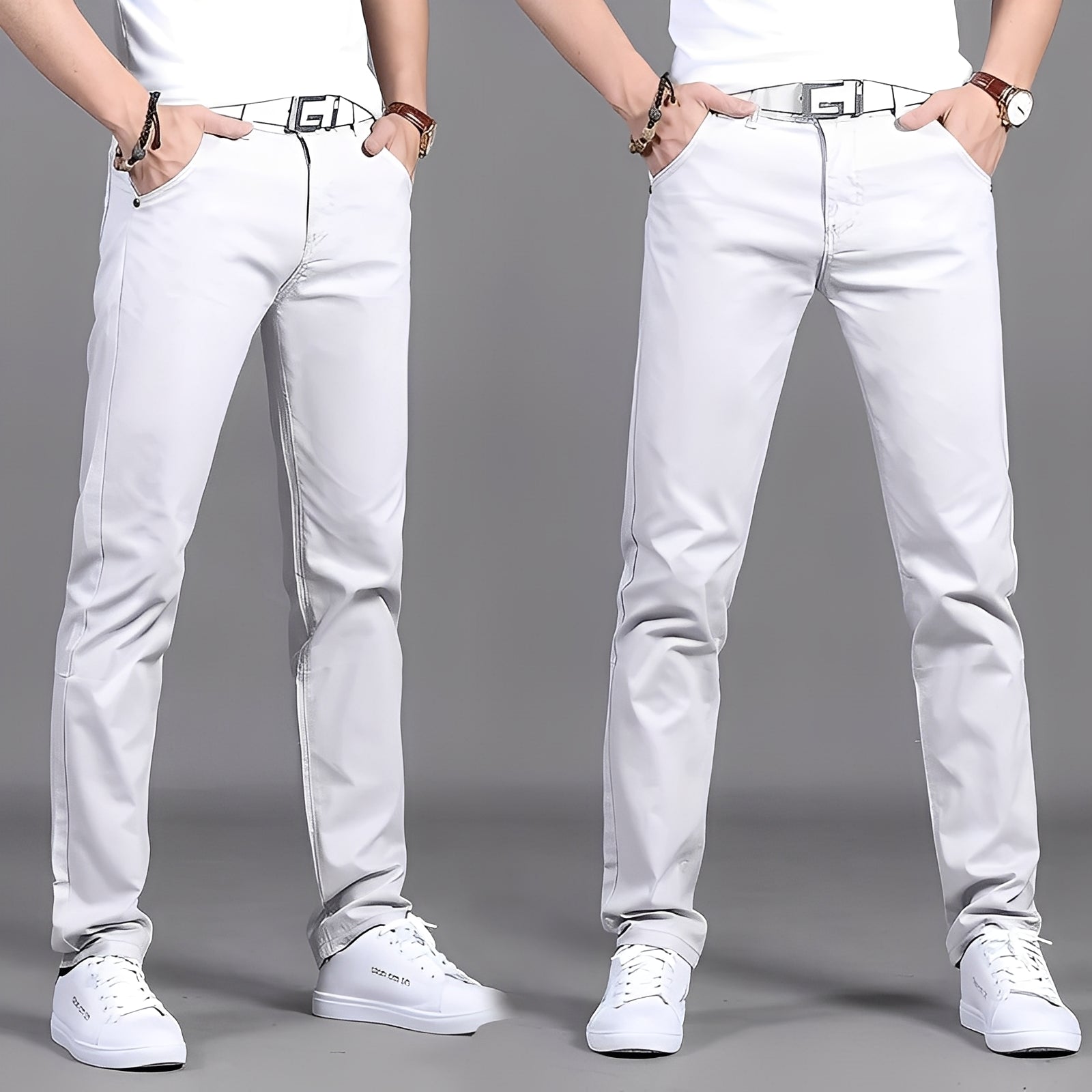 Russell - Pantalon chino décontracté, coupe ajustée pour hommes