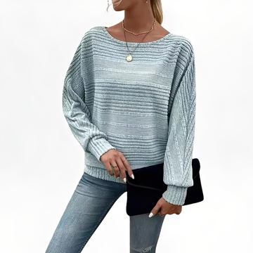 Eleanore - Pull rayé décontracté, coupe ample pour femmes