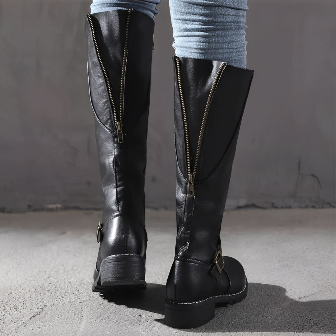Shirlee - Bottes hautes élégantes avec boucle pour femmes