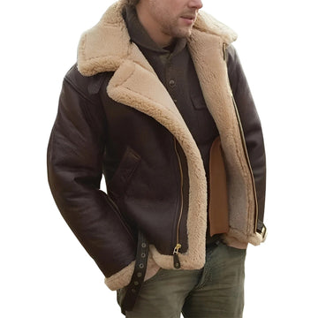Brendon - Robuste et épaisse veste en cuir pour hommes