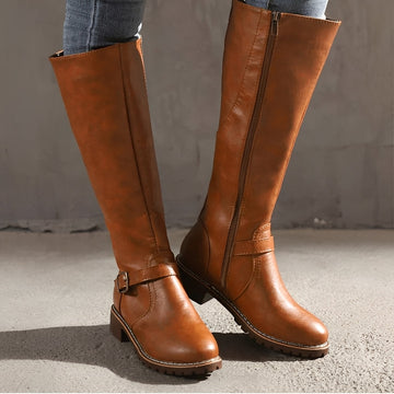 Shirlee - Bottes hautes élégantes avec boucle pour femmes