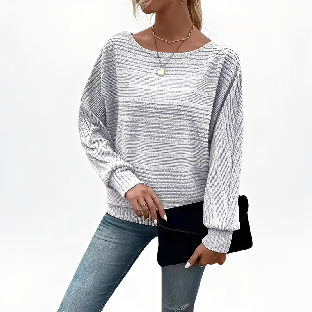 Eleanore - Pull rayé décontracté, coupe ample pour femmes