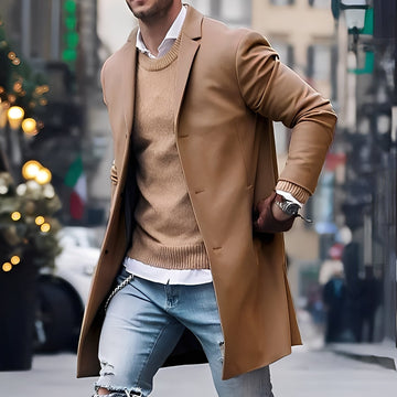 Landen - Trenchcoat élégant avec col à revers pour hommes