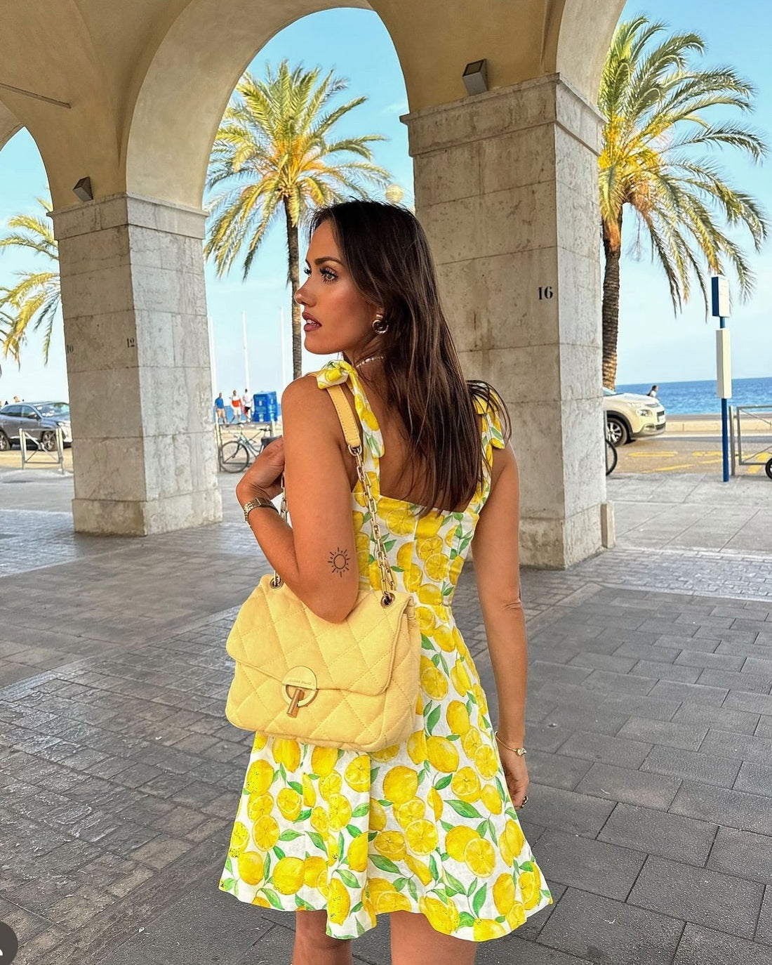 Chinny - Frais Citron Imprimé Robe pour l'Été