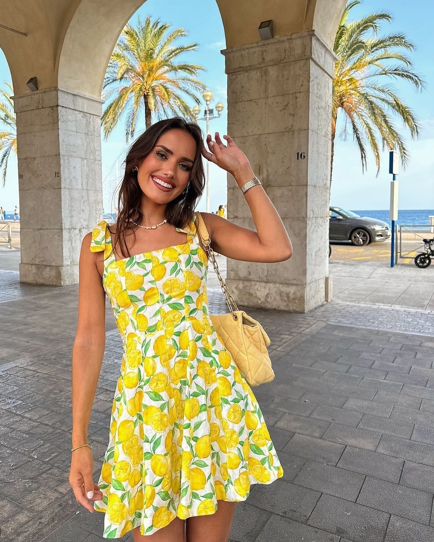 Cleo - Sommerkleid - Niedlicher Zitronendruck - Kleider - Gelb - Müller Mode
