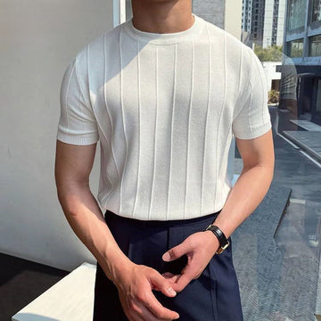 Sokka - T-shirt côtelé et décontracté pour hommes